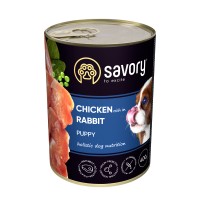 Влажный корм Savory Puppy Chicken&Rabbit для щенков, курица с кроликом, 400 г