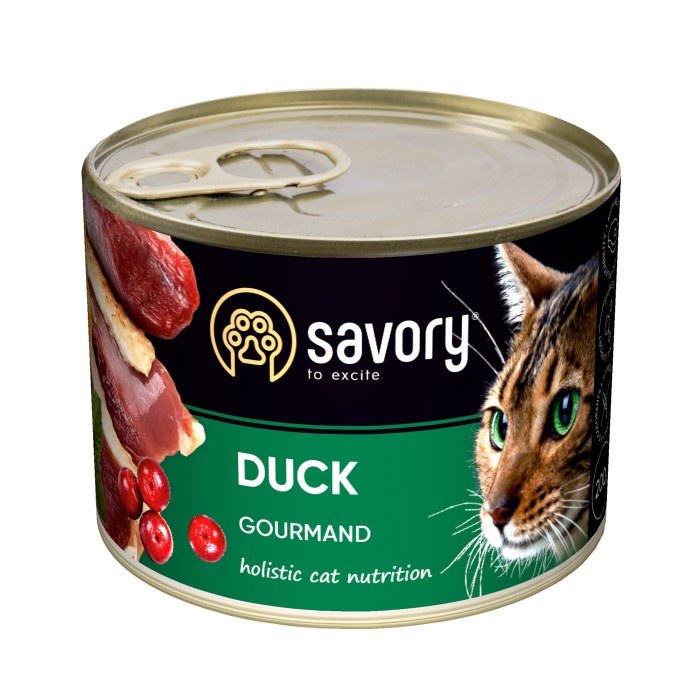 Savory Cat Can Adult для вибагливих котів Качка k 200g