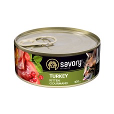 Вологий корм для кошенят Savory, з індичкою, 100 г