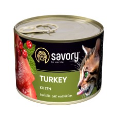 Вологий корм для кошенят Savory, з індичкою, 200 г