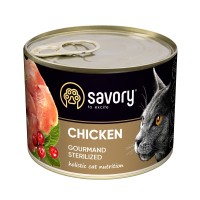 Вологий корм для стерилізованих котів Savory, з куркою, 200 г