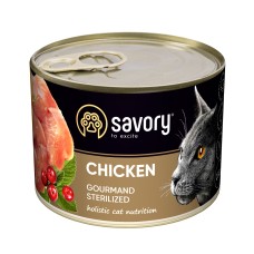 Вологий корм для стерилізованих котів Savory, з куркою, 200 г