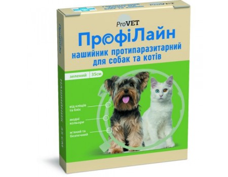 Ошейник "Профилайн" антиблошиный д/собак и кошек (зеленый), 35 см