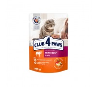Вологий корм Club 4 Paws (Клуб 4 лапи) Premium для котів, з яловичиною..