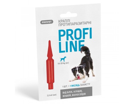 Профилайн Капли на холку от блох и клещей  для собак 10-20кг,  1 пипетка