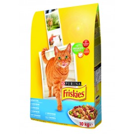 Сухой корм Friskies Sterile, для кастрированных и стерилизованных кошек, лосось/овощи, 10 кг