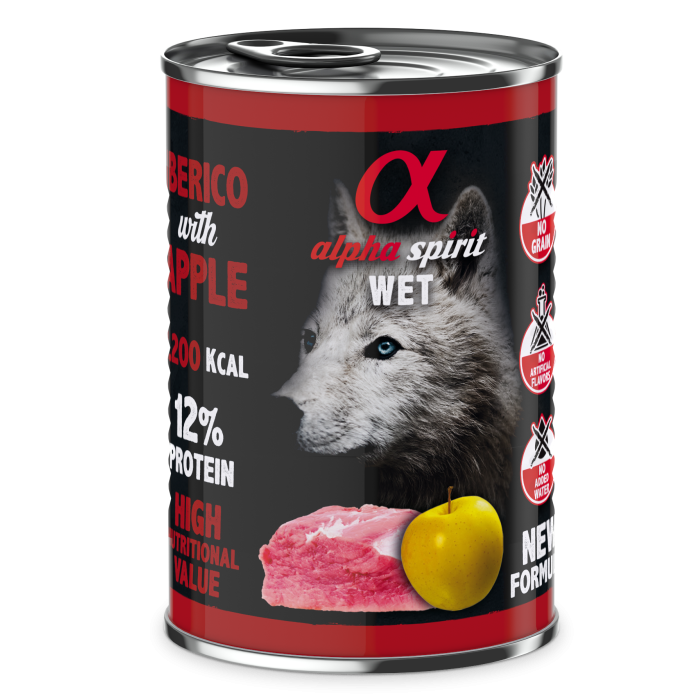Повнораціонний вологий корм Alpha Spirit Iberian Pork With Yellow Apple, для дорослих собак, свинина і жовті яблука, 400 г