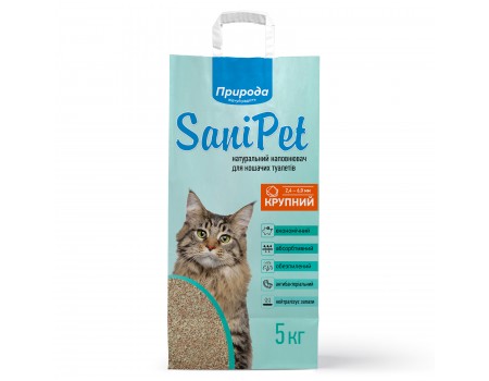 Наполнитель для кошачьего туалета Природа Sani Pet бентонитовый, крупная гранула, 5 кг