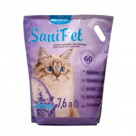 Наполнитель Sani Pet для кошачьих туалетов, силикагелевый, лаванда, 7,..