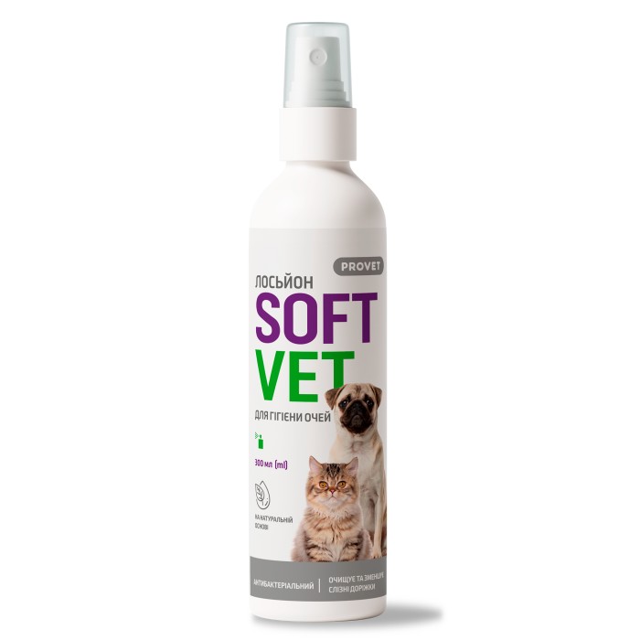 Лосьон PROVET SOFTVET для гигиены глаз кошек и собак 300 мл