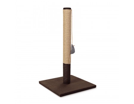 Когтеточка Природа Мими джут, искусственный мех, коричневая, 36x36x64 см