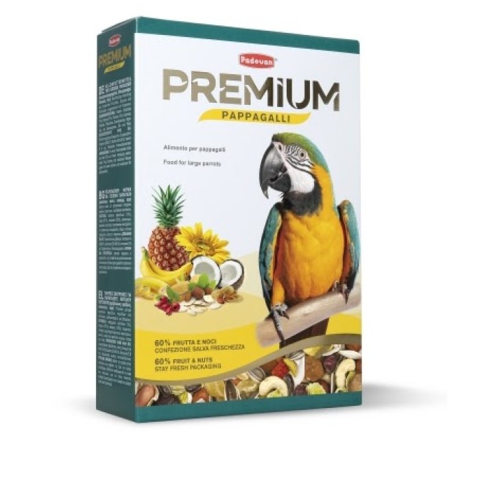 Корм Padovan Premium pappagalli, для великих папуг, Падован Преміум Паппагаллі, 500 г