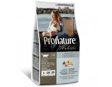 Сухой корм для котов Pronature Holistic Adult Atlantic, с атлантическим лососем и коричневым рисом, 2.72 кг