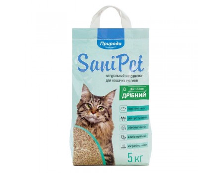 Наповнювач для котячого туалету Природа Sani Pet бентонітовий, дрібна гранула, 5 кг