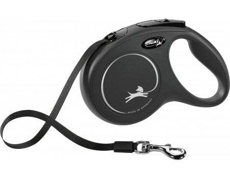 Поводок- Рулетка Flexi New Classic  L  Лента  8м черный