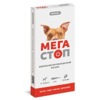 Краплі PROVET МЕГАСТОП для собак 10-20 кг, 4п.х2,0 мл (інсектоакарицид, антигельмінтик)