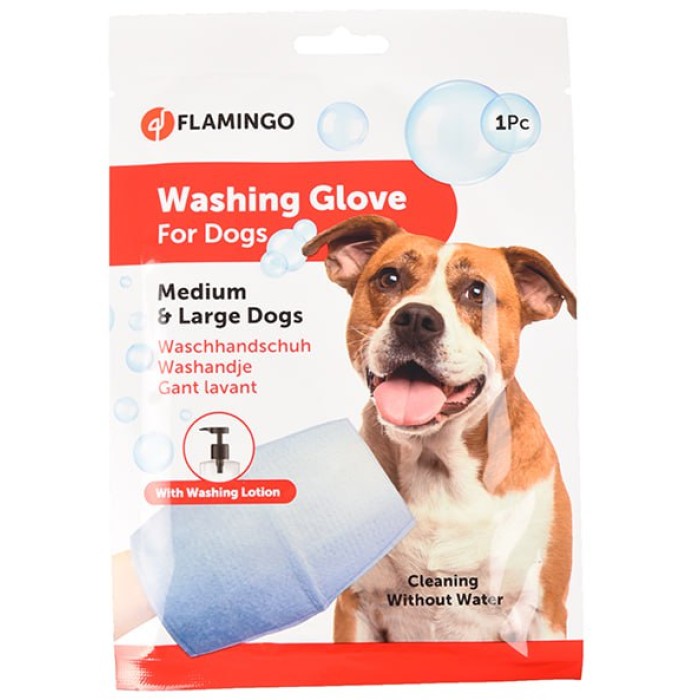 Flamingo  Flamingo Washing Glove Dog ФЛАМІНГО універсальна волога рукавиця-серветка для собак та цуценят, L.