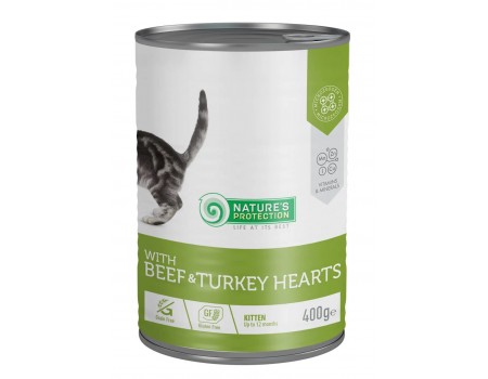 Консервы Nature's Protection Kitten Beef&Turkey для котят, с говядиной и индейкой, 400 г