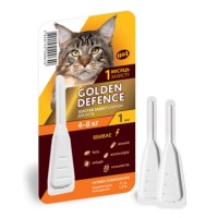 Капли на холку GOLDEN DEFENCE от паразитов, для кошек весом от 4 до 8 кг (1пипетка)