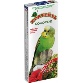 Колосок Коктейль для волнистых попугаев (гибискус,чумиза,кокос) 90г..