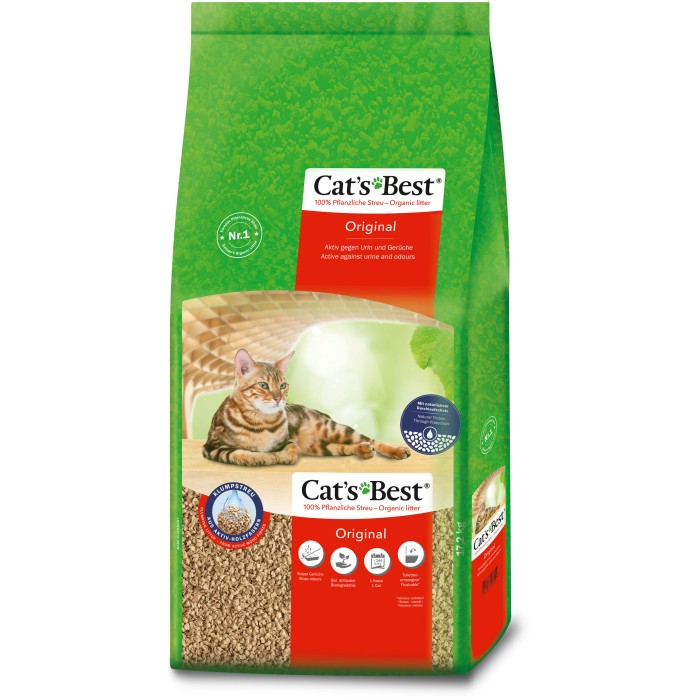 Древесный наполнитель, Cat's Best Original, 40л/17,2кг