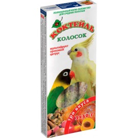 Колосок Коктейль для средних попугаев (мультифрукт,орех,цитрус) 90г..