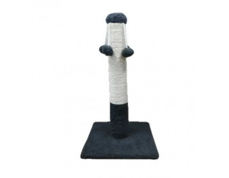 Дряпка Природа ДО4 для котів стовпчик з чотирма бубонами сірий 36х36х67 см