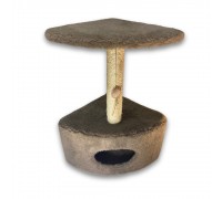 Дряпка Природа Д11у кутова з будкою, коричнева, 39x39x65 см..