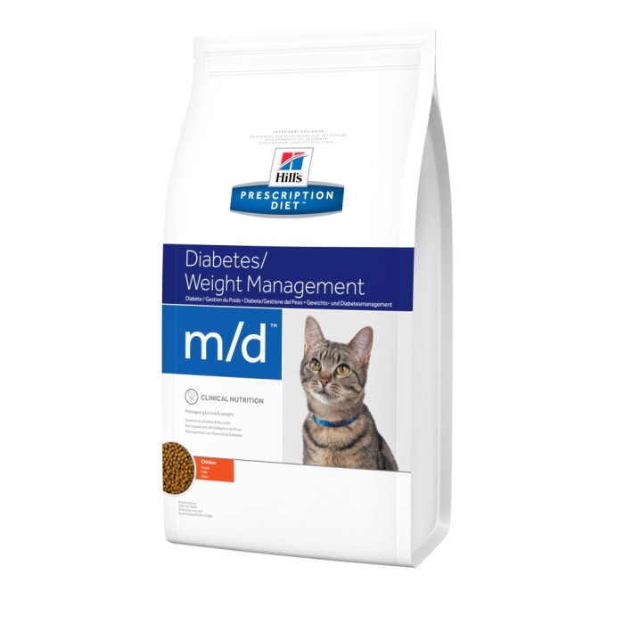Hills PD Feline M/D- для кошек с сахарным диабетом или избыточным весом - 1,5 кг