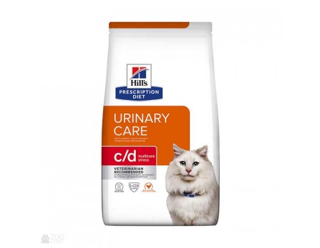 Hills Feline C/D Urinary Stress Feline Chicken сухой корм для предотвращения повторного проявления признаков ИЦС у кошек 3 кг