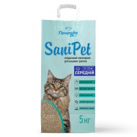 Наповнювач для котячого туалету Природа Sani Pet бентонітовий, середня гранула, 5 кг 