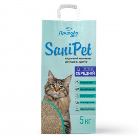 Наполнитель для кошачьего туалета Природа Sani Pet бентонитовый, средн..