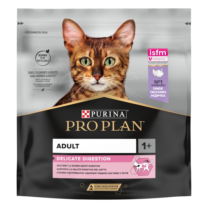 Сухий корм Purina Pro Plan Cat Delicate Turkey для котів з чутливим травленням, з індичкою, 400 г