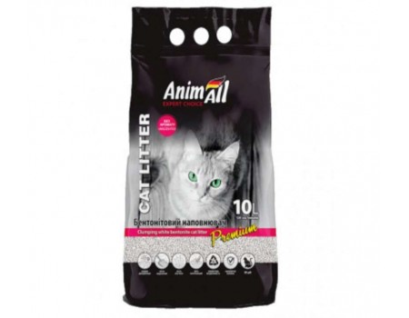 Білий бентонітовий наповнювач AnimAll (Анімалл) Cat litter Premium - без запаху, 10 л