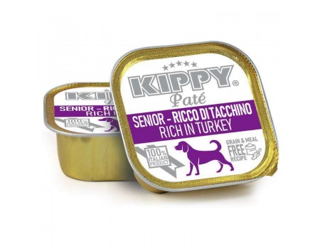 Корм влажный Kippy для пожилых собак "Pate Senior Dogs Turkey", с индейкой, паштет, 150 г