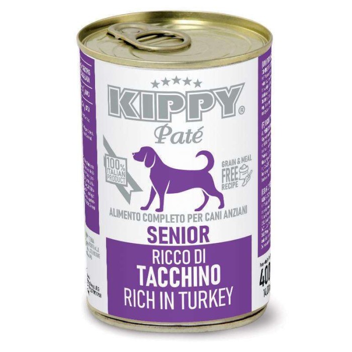 Корм вологий Kippy для літніх собак ""Pate Senior Dogs Turkey", з індичкою, паштет, 400 г