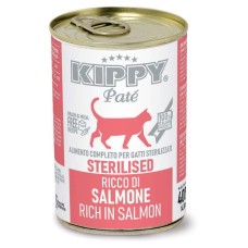 Корм вологий Kippy для стерилізованих котів "Pate Sterilised Cats Salmon", з лососем, паштет, 400 г