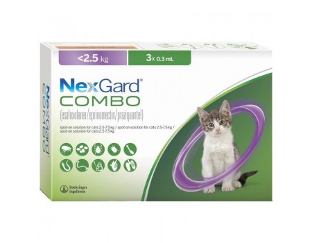 Некс Гард КОБМО - Капли противопаразитарные на холке от блох, клещей и гельминтов для кошек до 2,5 кг. 1 пипетка