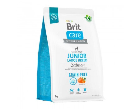 ***Корм Brit Care Dog Grainfree Junior Large Breed для молодих великих собак беззерновий лосось 3кг(