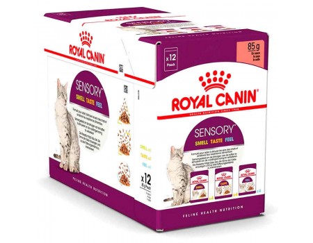 Влажный корм Royal Canin Sensory Multi-Pack Feel, Taste, Smell для стимуляции вкусовых рецепторов кошек, мясо и рыба, мультипак 3х4х85 г