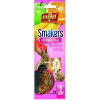 VITAPOL SMAKERS "WEEKEND STYLE" ПАЛОЧКИ ДЛЯ ГРЫЗУНОВ ФРУКТЫ, ПАКЕТ, 1ШТ, 45Г