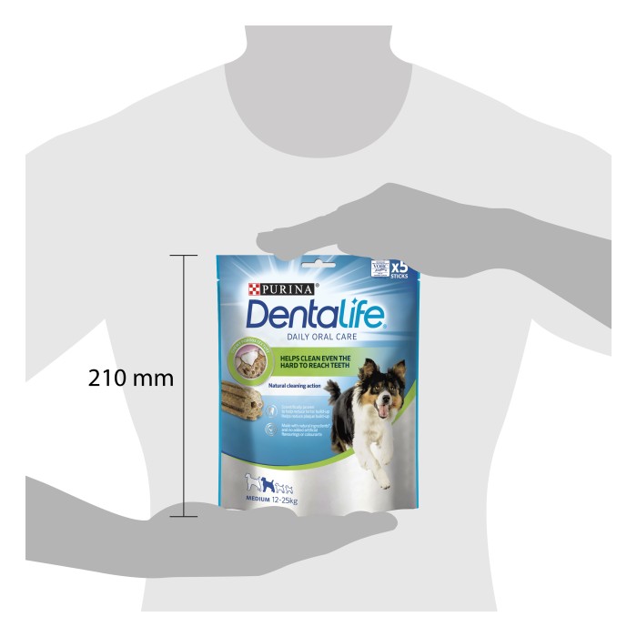Ласощі DENTALIFE Medium для дорослих собак середніх порід для здоров'я зубів і ясен 115 г