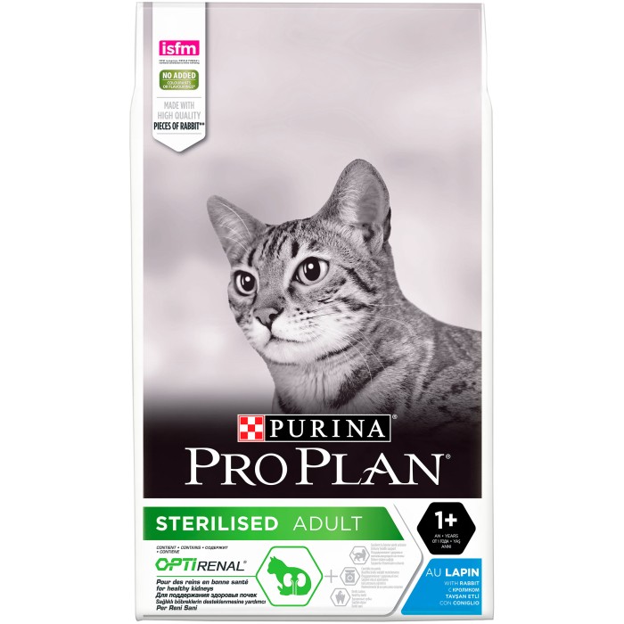 PRO PLAN Sterilised Сухий корм для стерилізованих кішок та кастрованих котів, з кроликом, пакет, 10 кг