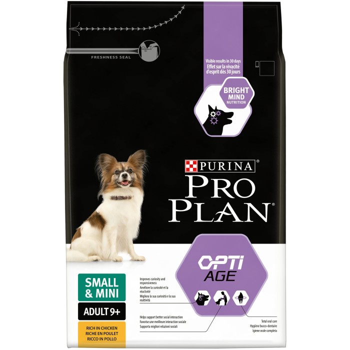 срок 06,2023, Purina Pro Plan Small & Mini Adult 9+ Сухой корм для пожилых собак мелких пород с курицей 3 кг