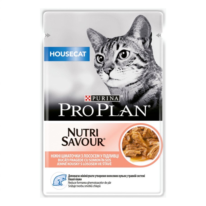 Консерва Purina Pro Plan Cat Nutrisavour Housecat для котів, з лососем, 85 г