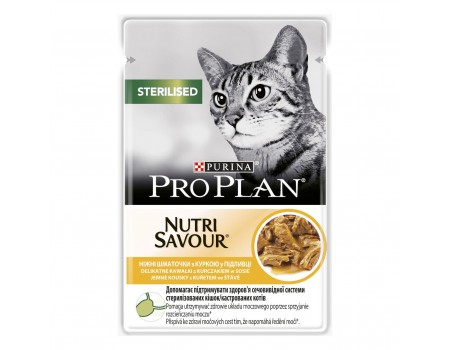 ProPlan Sterilised Nutrisavour с курицей для кастрированных кошек 85г