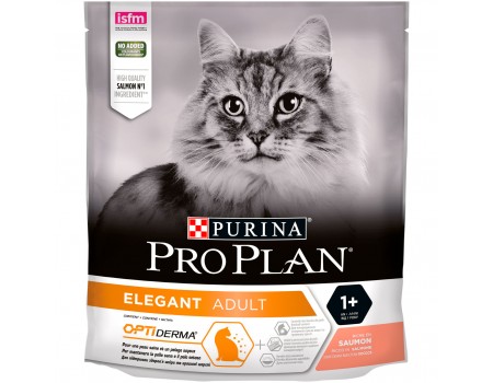 Purina Pro Plan ELEGANT для дорослих кішок з чутливою шкірою, з лососем, 400г