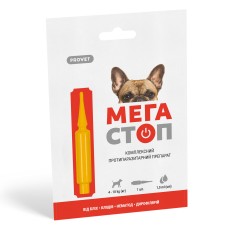 Капли PROVET МЕГАСТОП для собак 4-10 кг, 1п.х1,0 мл (инсектоакарицид, антигельминтик)