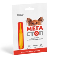 Капли PROVET МЕГАСТОП для собак до 4 кг, 1п.х0,5 мл (инсектоакарицид, антигельминтик)