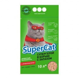 Super Cat - древесный наполнитель с ароматизатором для кошачьего туале..